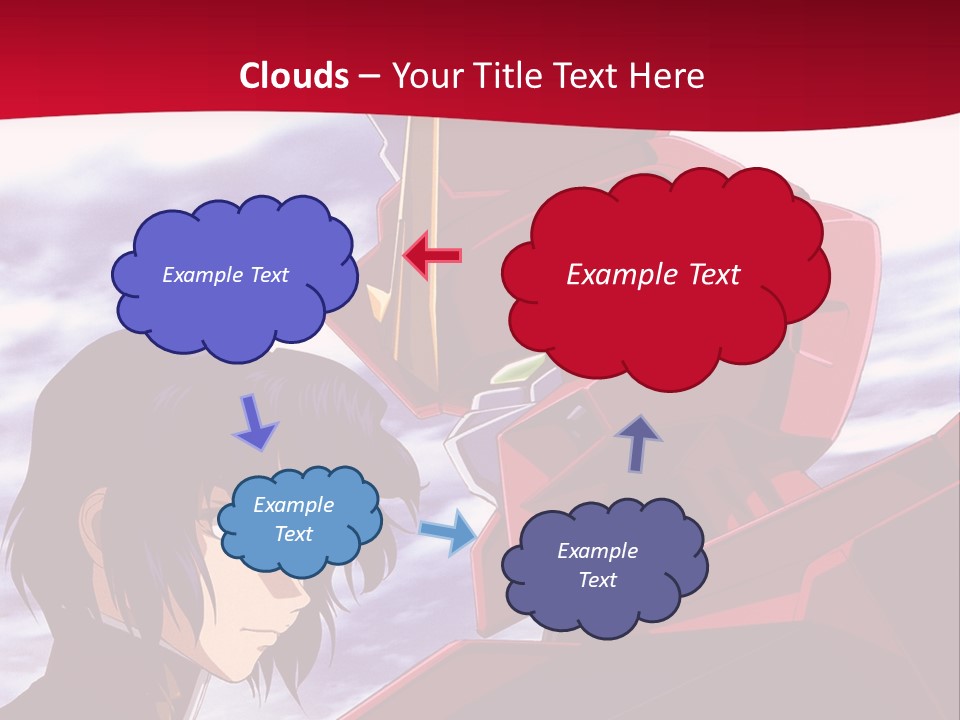 A Man Standing Next To A Red Robot PowerPoint Template