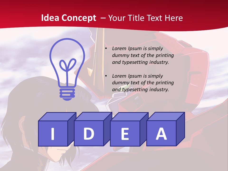 A Man Standing Next To A Red Robot PowerPoint Template