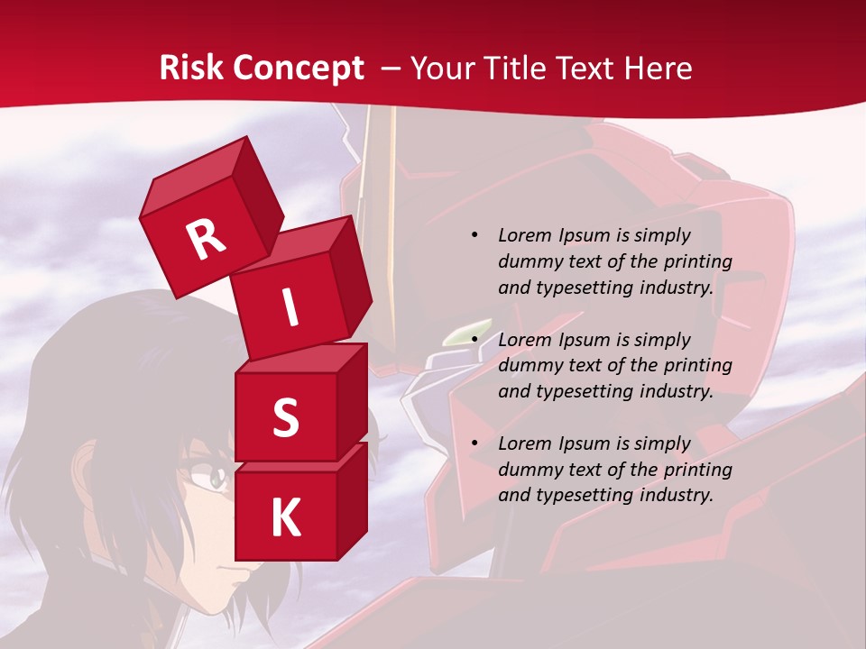 A Man Standing Next To A Red Robot PowerPoint Template