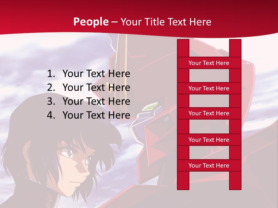 A Man Standing Next To A Red Robot PowerPoint Template