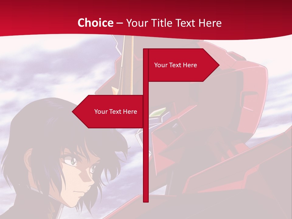 A Man Standing Next To A Red Robot PowerPoint Template