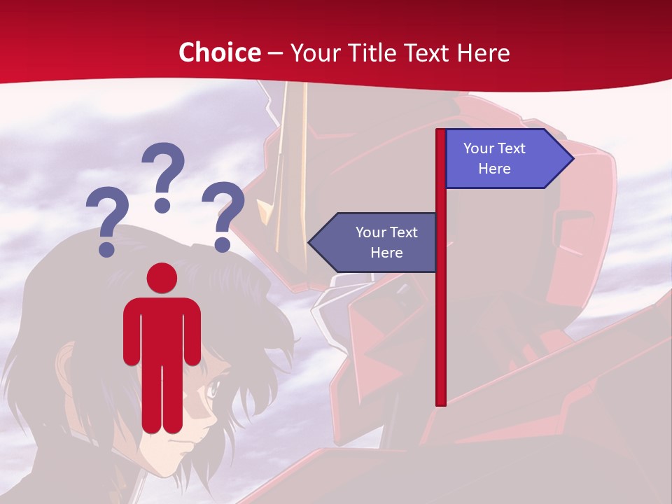 A Man Standing Next To A Red Robot PowerPoint Template