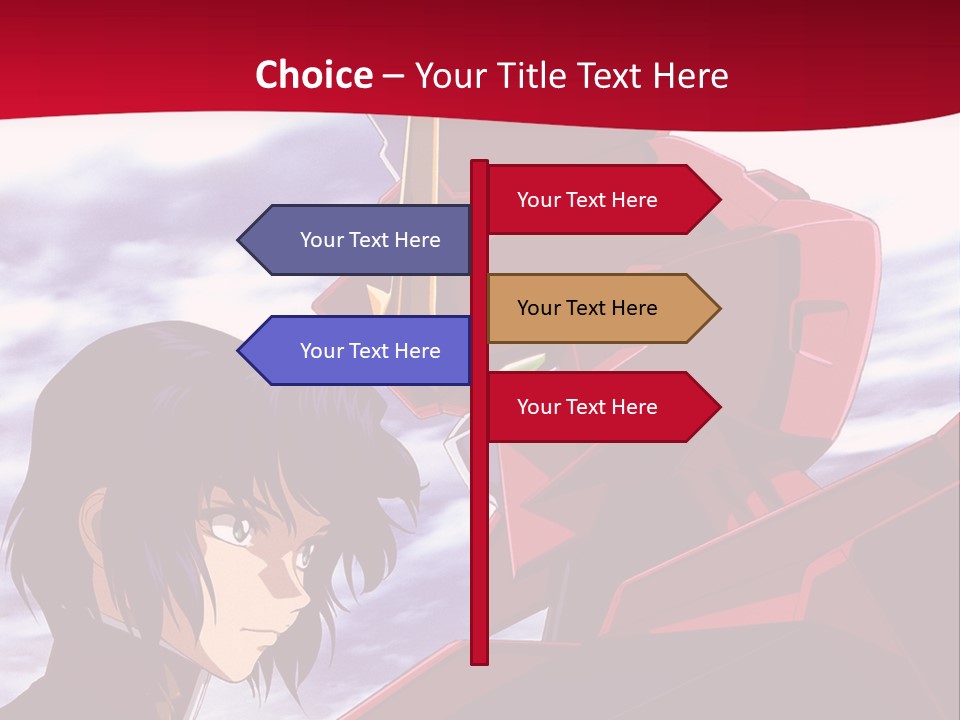 A Man Standing Next To A Red Robot PowerPoint Template