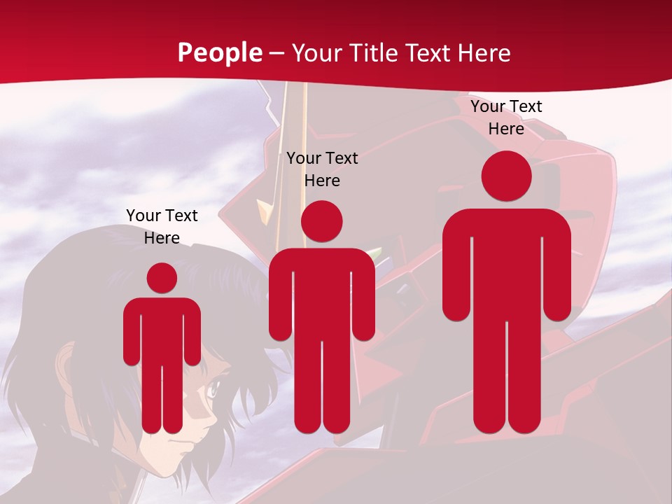 A Man Standing Next To A Red Robot PowerPoint Template