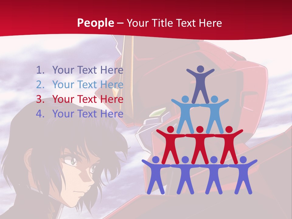 A Man Standing Next To A Red Robot PowerPoint Template