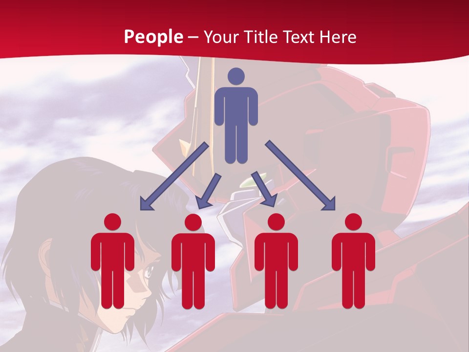 A Man Standing Next To A Red Robot PowerPoint Template