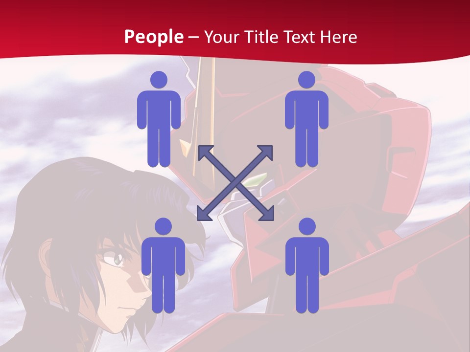 A Man Standing Next To A Red Robot PowerPoint Template