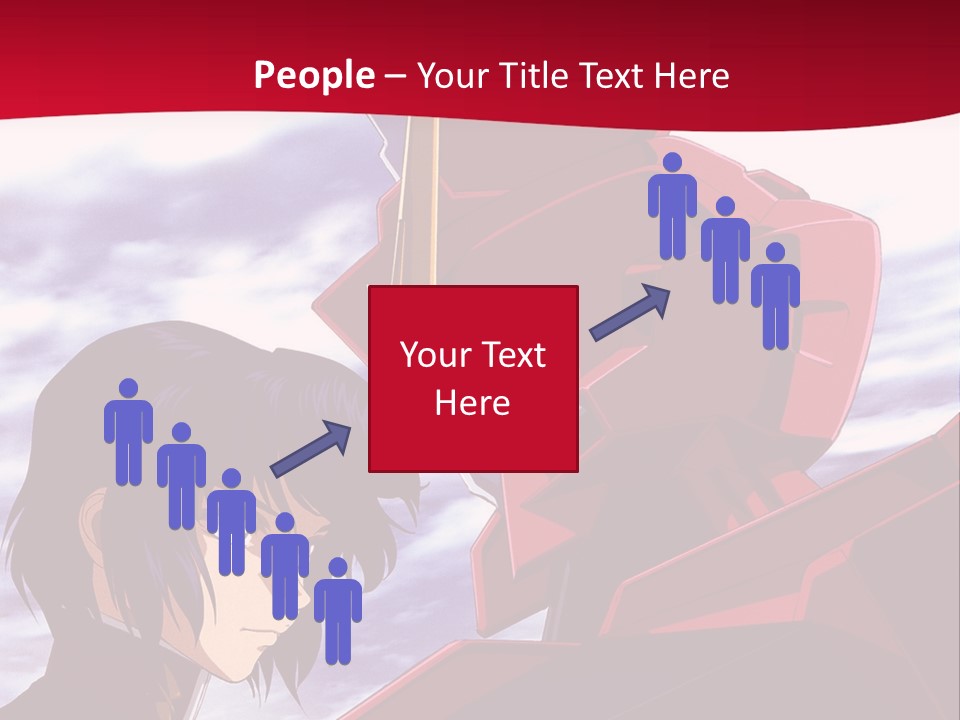 A Man Standing Next To A Red Robot PowerPoint Template