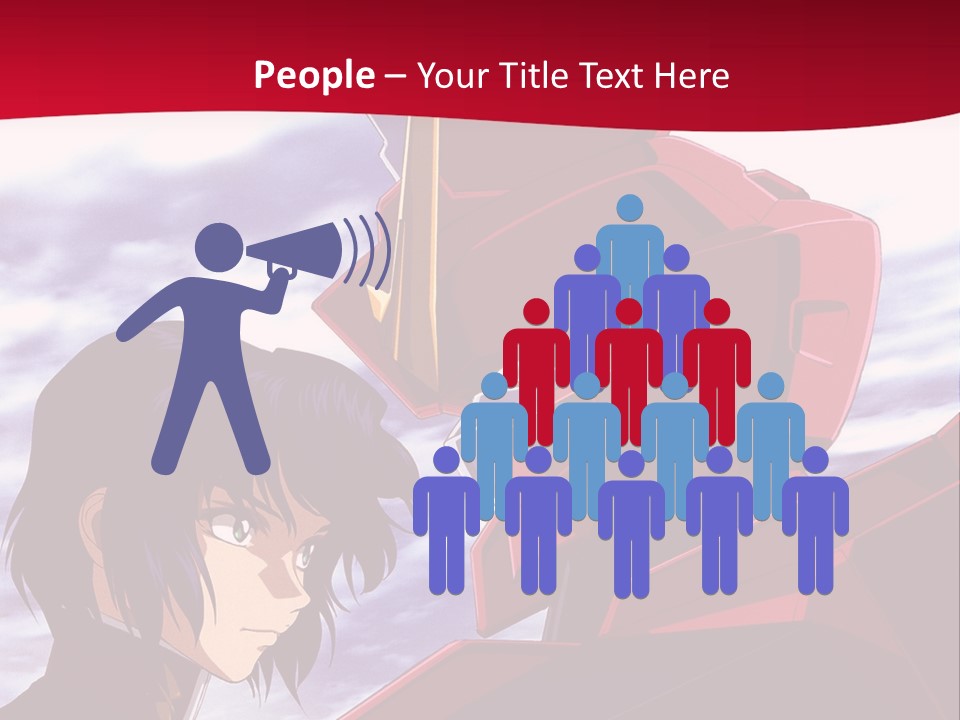A Man Standing Next To A Red Robot PowerPoint Template