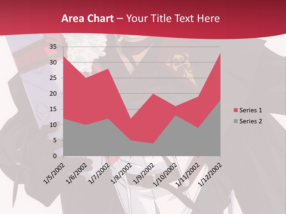 A Anime Character Holding A Present In His Hand PowerPoint Template