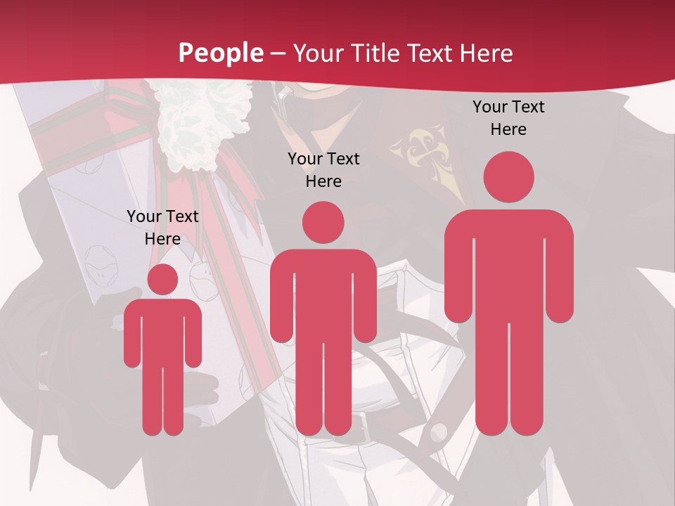 A Anime Character Holding A Present In His Hand PowerPoint Template