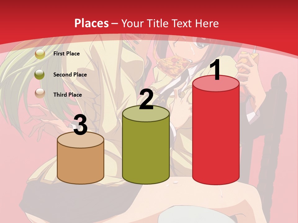 A Couple Of Anime Characters Sitting On A Bench PowerPoint Template