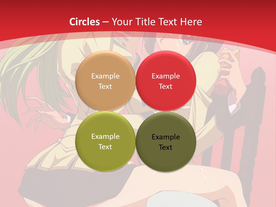 A Couple Of Anime Characters Sitting On A Bench PowerPoint Template