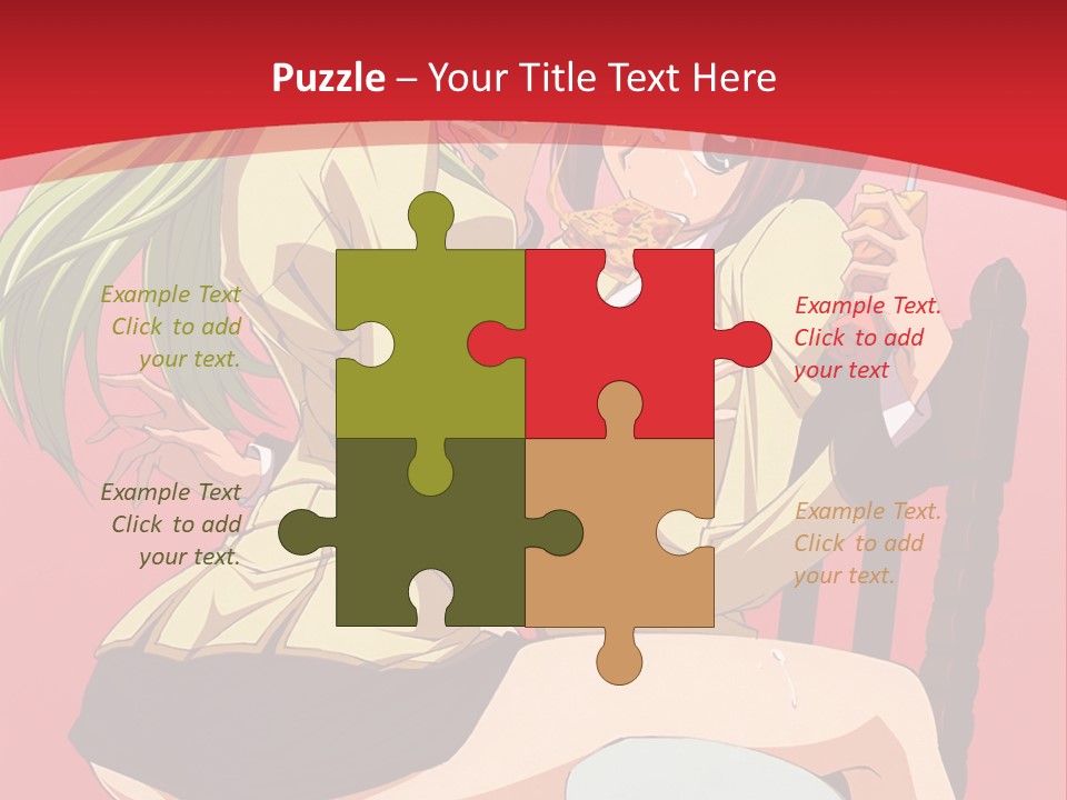 A Couple Of Anime Characters Sitting On A Bench PowerPoint Template