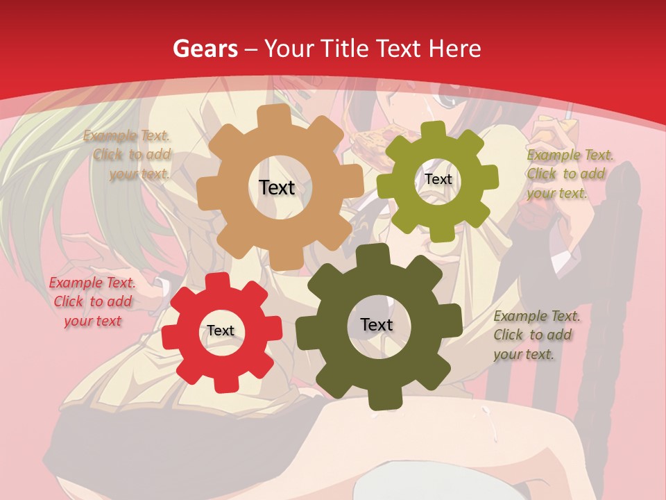 A Couple Of Anime Characters Sitting On A Bench PowerPoint Template