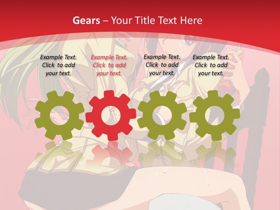 A Couple Of Anime Characters Sitting On A Bench PowerPoint Template