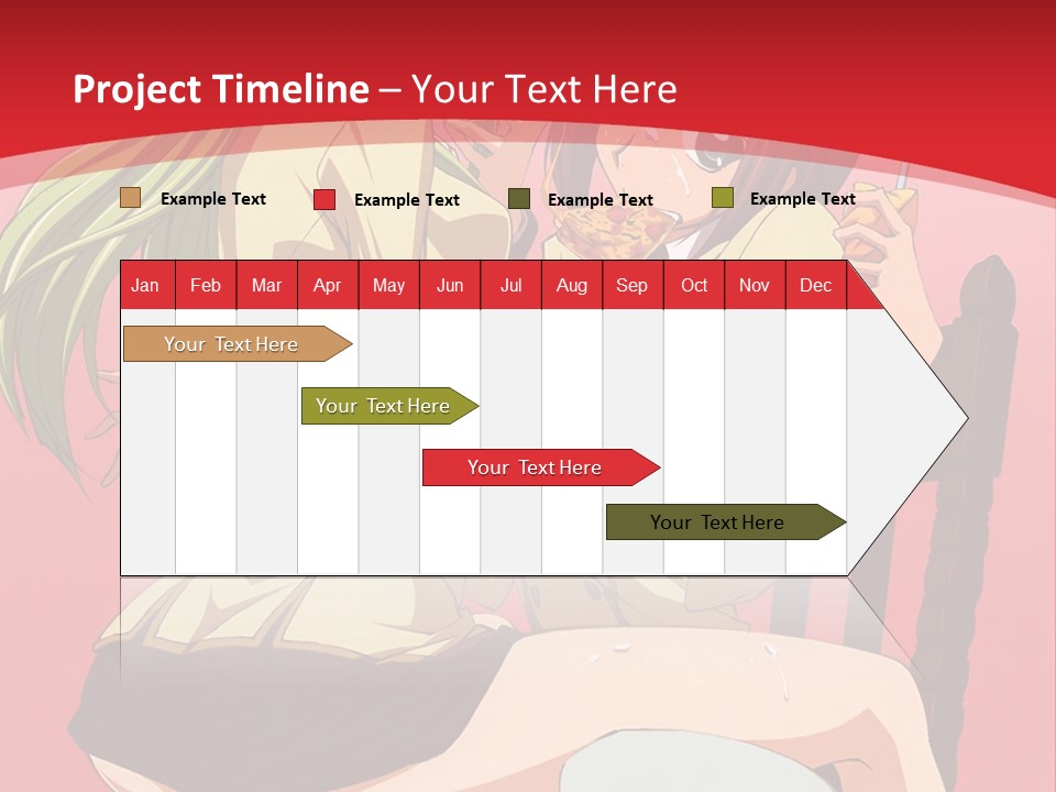 A Couple Of Anime Characters Sitting On A Bench PowerPoint Template