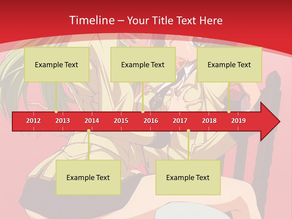 A Couple Of Anime Characters Sitting On A Bench PowerPoint Template