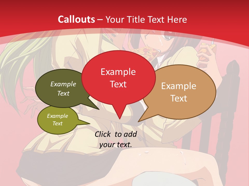 A Couple Of Anime Characters Sitting On A Bench PowerPoint Template