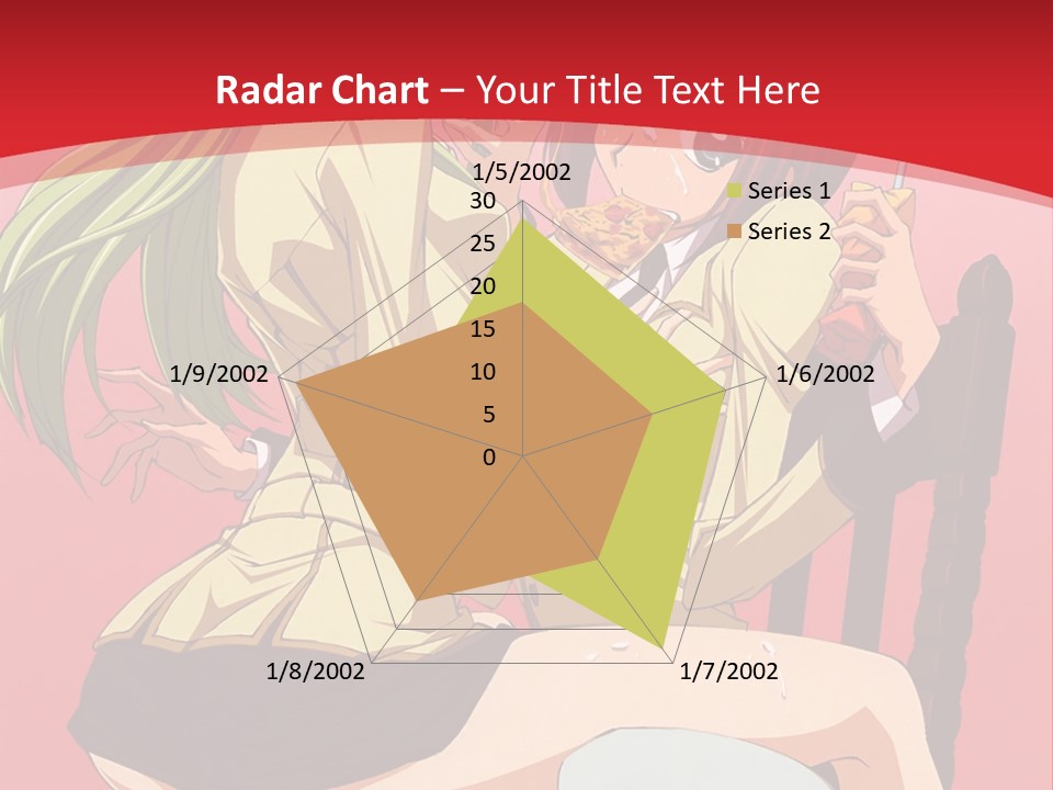 A Couple Of Anime Characters Sitting On A Bench PowerPoint Template