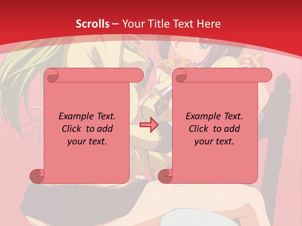 A Couple Of Anime Characters Sitting On A Bench PowerPoint Template