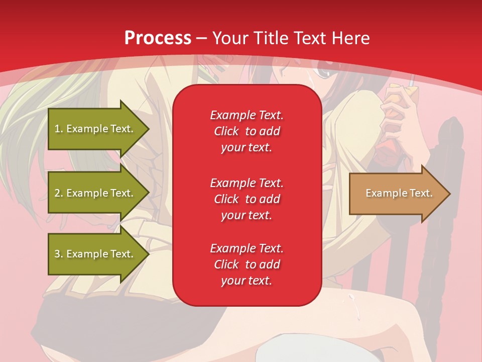 A Couple Of Anime Characters Sitting On A Bench PowerPoint Template