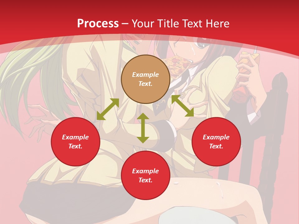 A Couple Of Anime Characters Sitting On A Bench PowerPoint Template