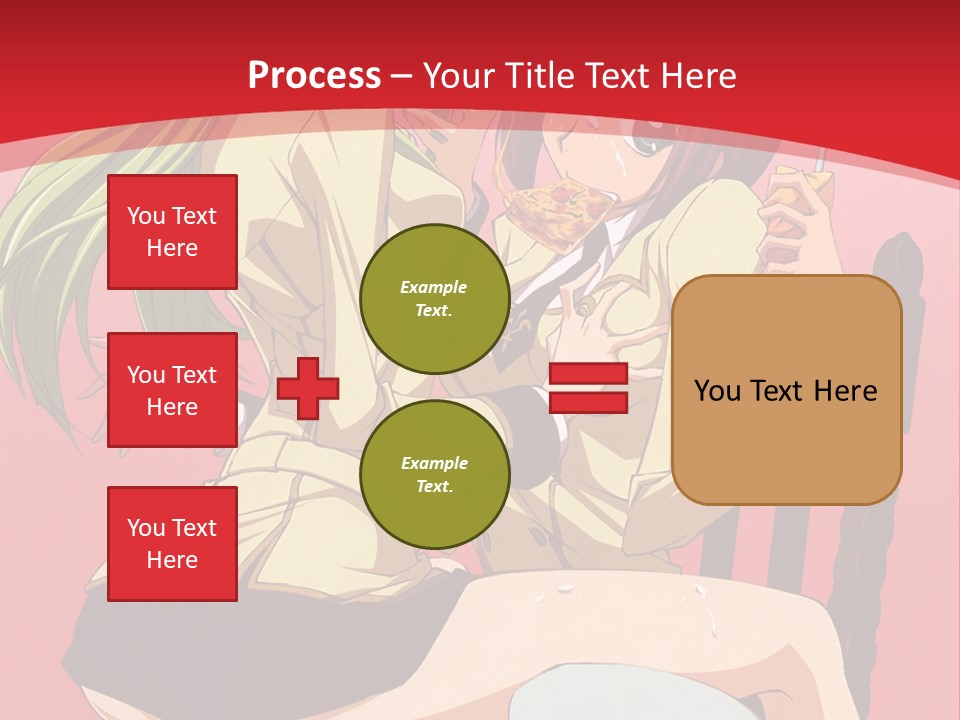 A Couple Of Anime Characters Sitting On A Bench PowerPoint Template