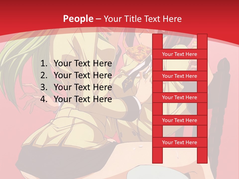 A Couple Of Anime Characters Sitting On A Bench PowerPoint Template