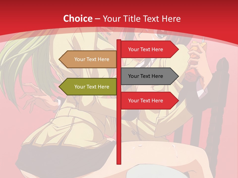 A Couple Of Anime Characters Sitting On A Bench PowerPoint Template