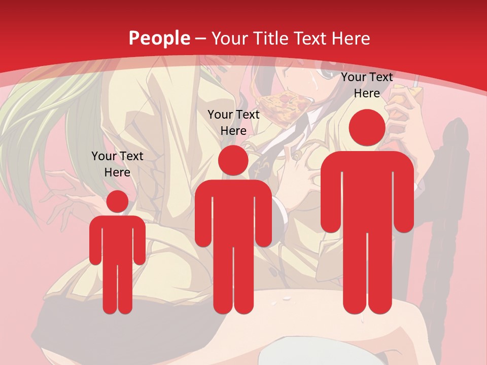 A Couple Of Anime Characters Sitting On A Bench PowerPoint Template