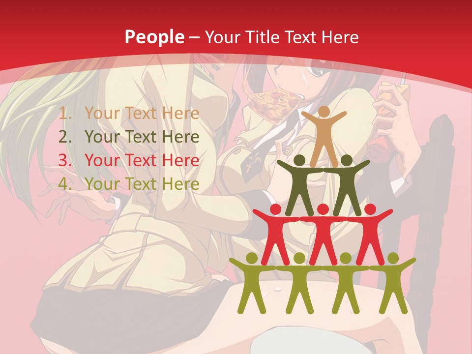 A Couple Of Anime Characters Sitting On A Bench PowerPoint Template