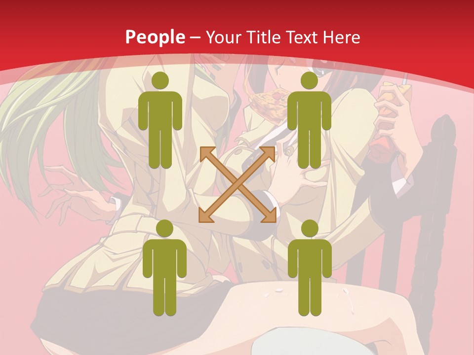 A Couple Of Anime Characters Sitting On A Bench PowerPoint Template