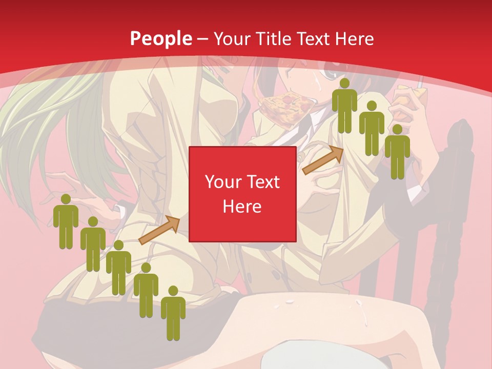 A Couple Of Anime Characters Sitting On A Bench PowerPoint Template