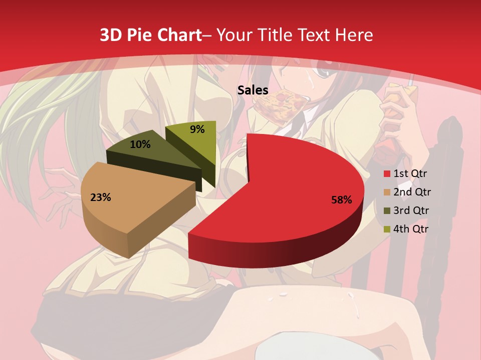 A Couple Of Anime Characters Sitting On A Bench PowerPoint Template