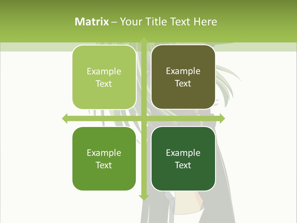 A Woman With Long Green Hair Standing In Front Of A Green Background PowerPoint Template