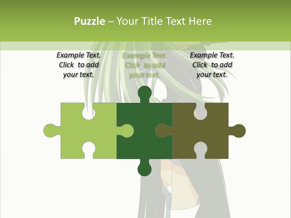 A Woman With Long Green Hair Standing In Front Of A Green Background PowerPoint Template