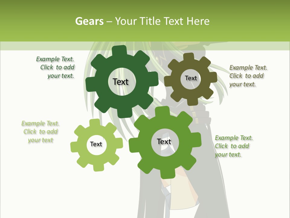 A Woman With Long Green Hair Standing In Front Of A Green Background PowerPoint Template