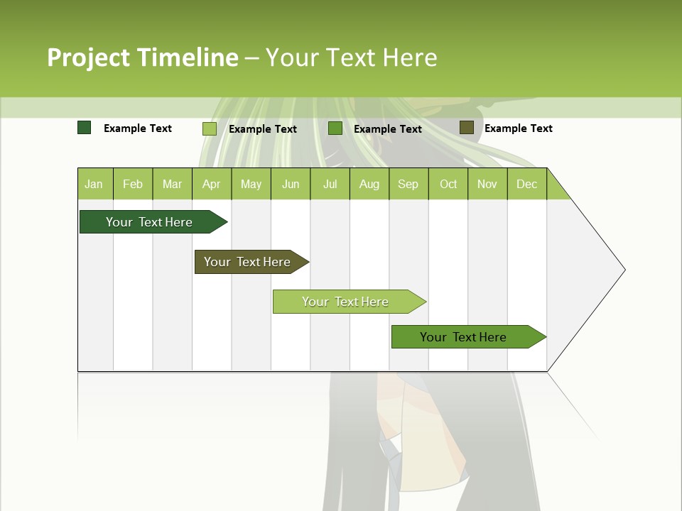 A Woman With Long Green Hair Standing In Front Of A Green Background PowerPoint Template