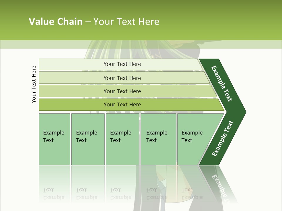 A Woman With Long Green Hair Standing In Front Of A Green Background PowerPoint Template