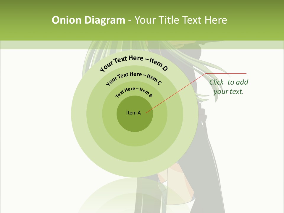 A Woman With Long Green Hair Standing In Front Of A Green Background PowerPoint Template