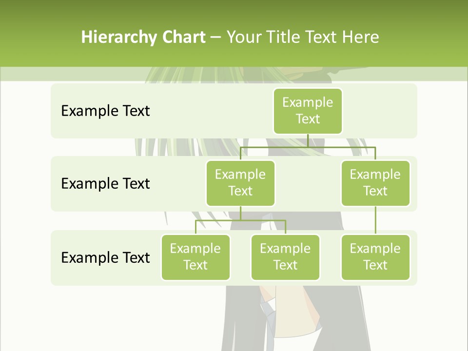 A Woman With Long Green Hair Standing In Front Of A Green Background PowerPoint Template