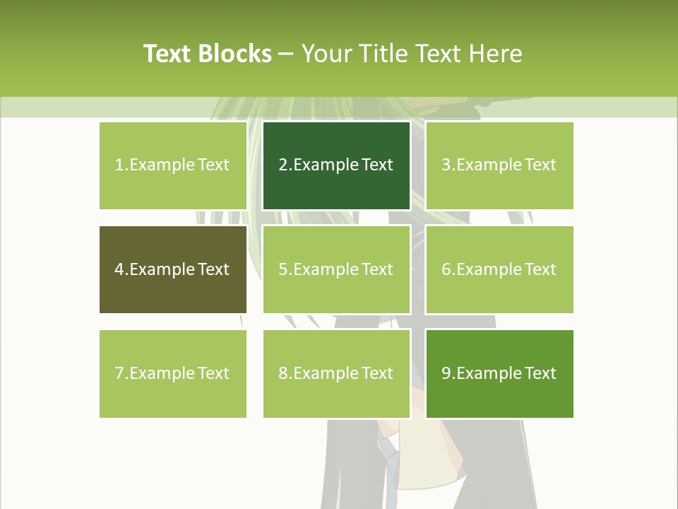 A Woman With Long Green Hair Standing In Front Of A Green Background PowerPoint Template