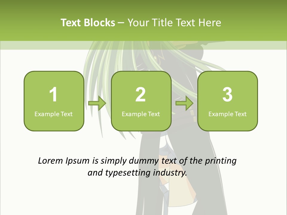 A Woman With Long Green Hair Standing In Front Of A Green Background PowerPoint Template