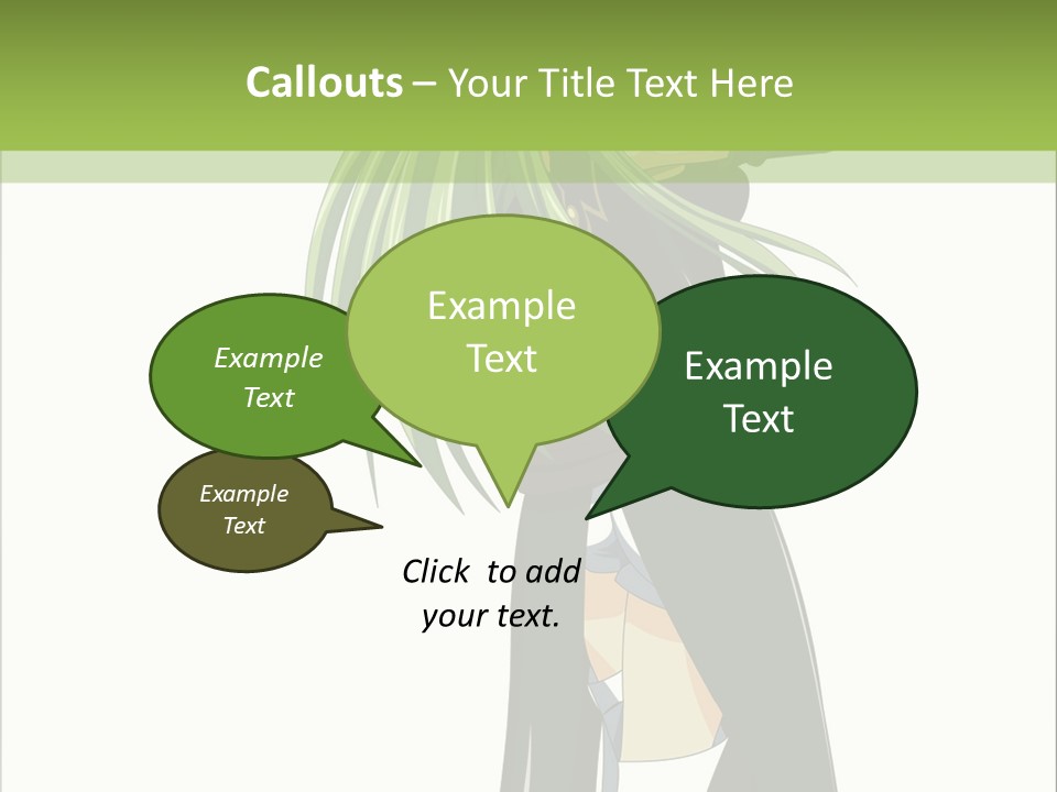 A Woman With Long Green Hair Standing In Front Of A Green Background PowerPoint Template