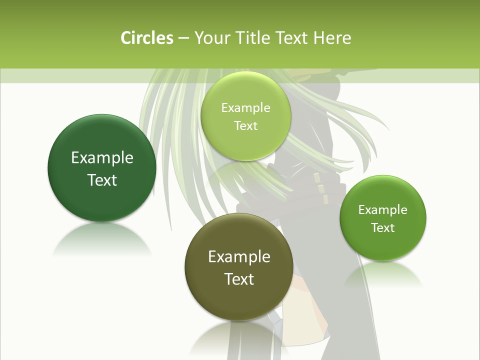 A Woman With Long Green Hair Standing In Front Of A Green Background PowerPoint Template