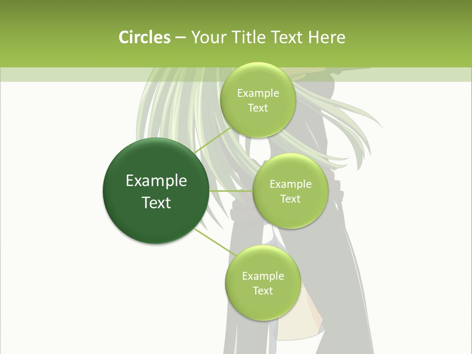 A Woman With Long Green Hair Standing In Front Of A Green Background PowerPoint Template