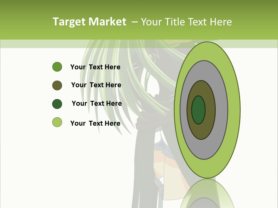 A Woman With Long Green Hair Standing In Front Of A Green Background PowerPoint Template