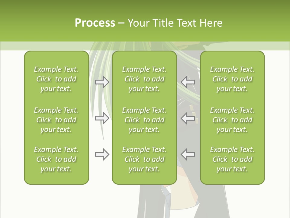 A Woman With Long Green Hair Standing In Front Of A Green Background PowerPoint Template