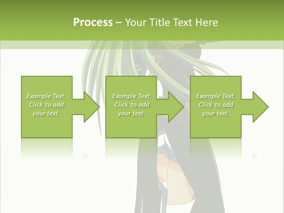 A Woman With Long Green Hair Standing In Front Of A Green Background PowerPoint Template